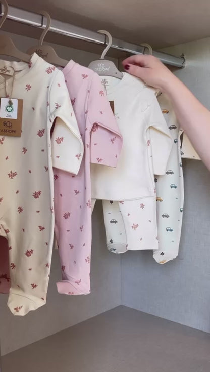 GOTS Certified, OEKO-TEX Certified, Organic Baby Girl Floral 6-12 Months 2-Piece Set