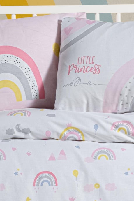 OEKO-TEX Sertifikalı, %100 Pamuk, Unisex,Gökkuşağı  Park Yatak Nevresim Takımı